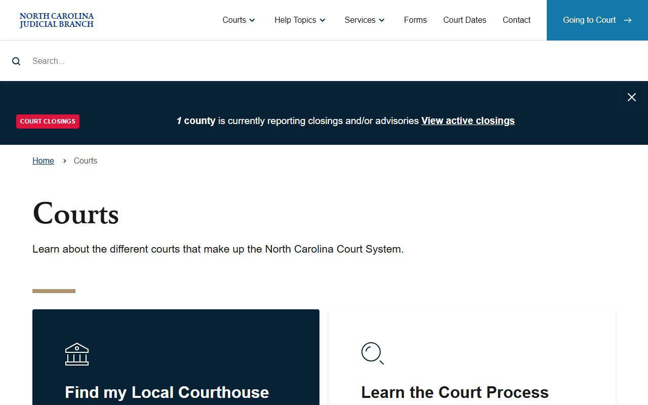 North Carolina courts overview relevant to Cabarrus County court records