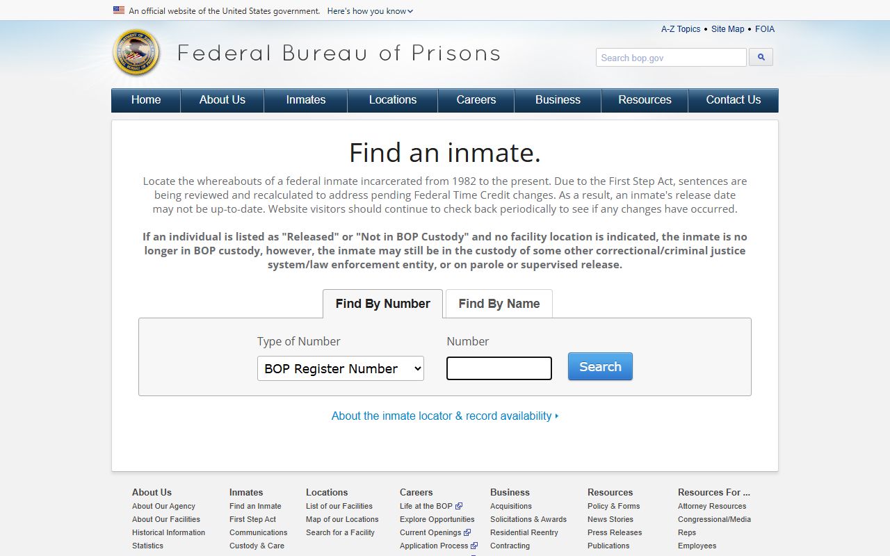 Federal BOP inmate locator for Cabarrus County released inmates